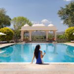 THU swimming pool with lady